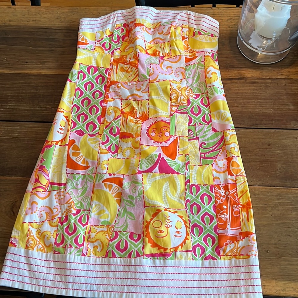 Vintage Lily Pulitzer patterned strapless dress - worn once!!!